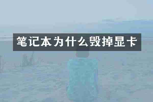 笔记本为什么毁掉显卡