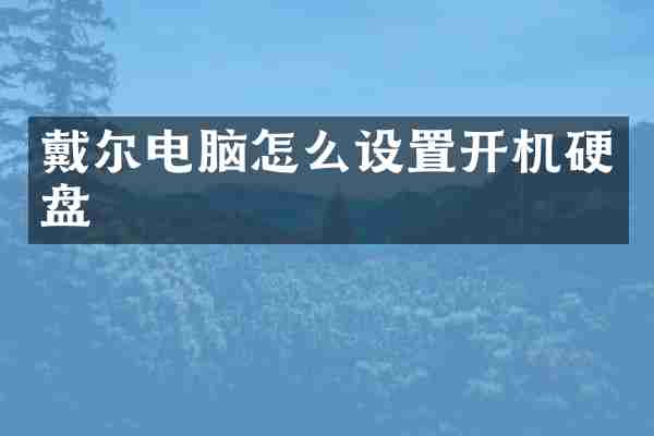戴尔电脑怎么设置开机硬盘