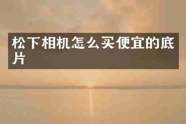 相机怎么买便宜的底片