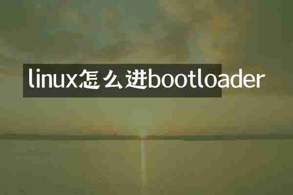linux怎么进bootloader