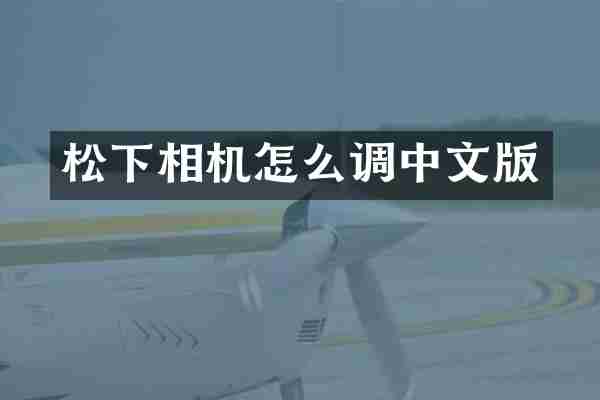 相机怎么调中文版