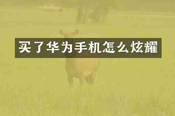 买了华为手机怎么炫耀