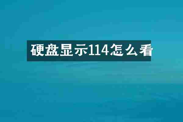 硬盘显示114怎么看