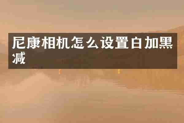 尼康相机怎么设置白加黑减
