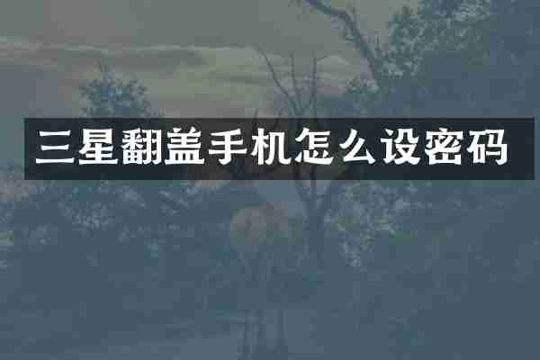 三星翻盖手机怎么设密码