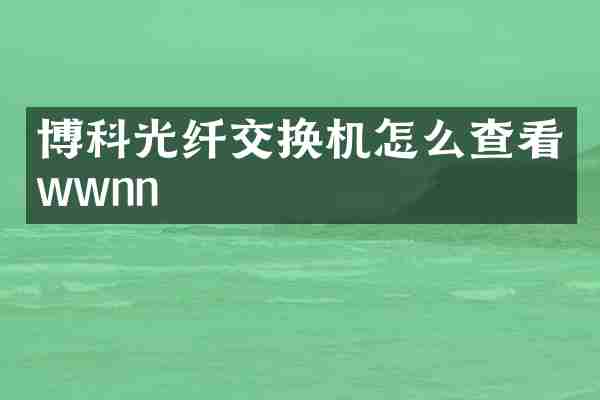 博科光纤交换机怎么查看wwnn