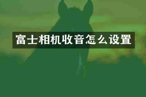富士相机收音怎么设置