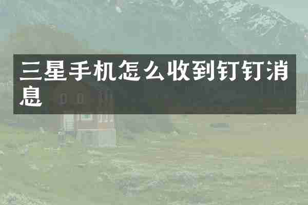 三星手机怎么收到钉钉消息