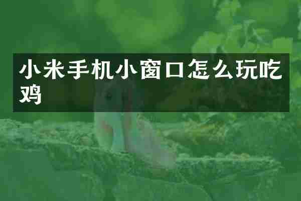 小米手机小窗口怎么玩吃鸡