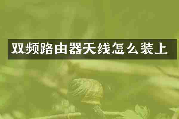 双频路由器天线怎么装上
