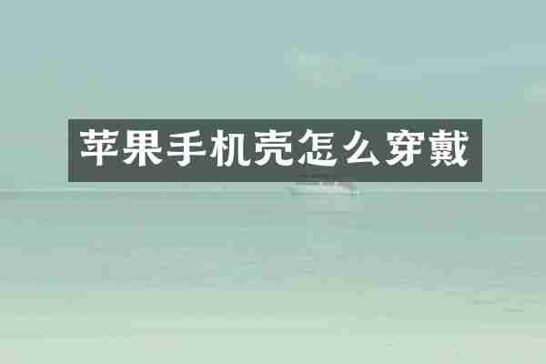 苹果手机壳怎么穿戴