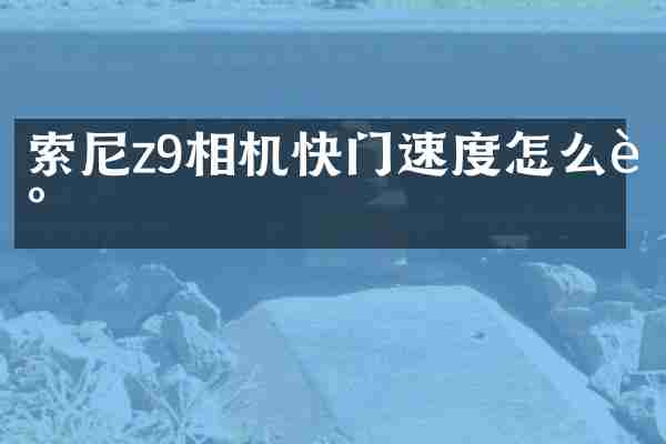 z9相机快门速度怎么调