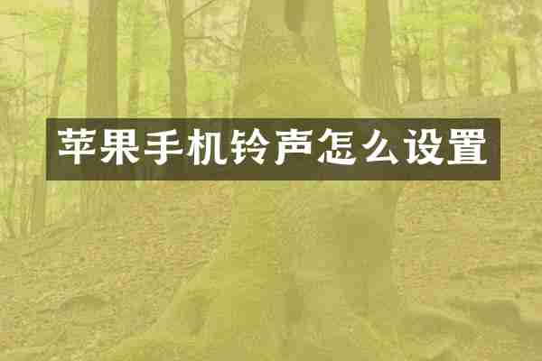 苹果手机铃声怎么设置