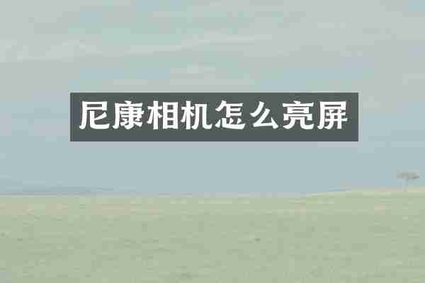 尼康相机怎么亮屏