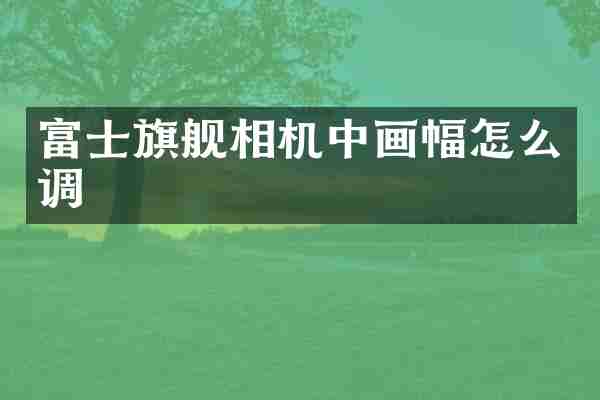 富士旗舰相机中画幅怎么调