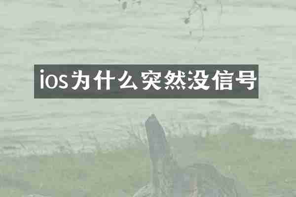 ios为什么突然没信号