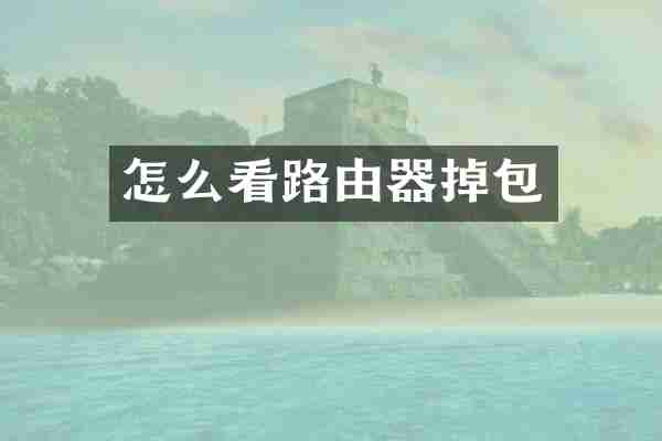 怎么看路由器掉包