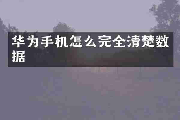 华为手机怎么完全清楚数据