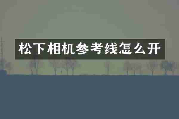 相机参考线怎么开