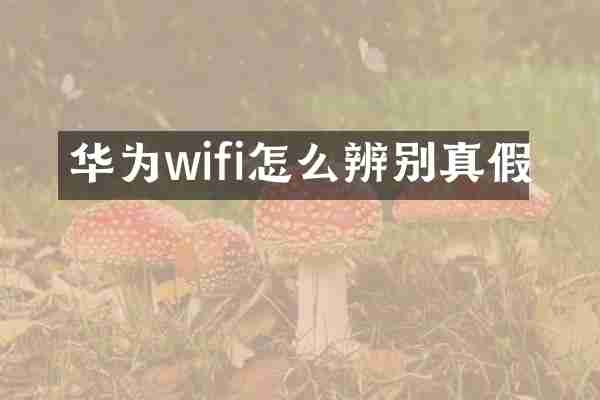 华为wifi怎么辨别真假