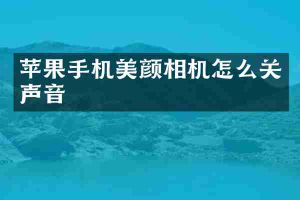 苹果手机美颜相机怎么关声音