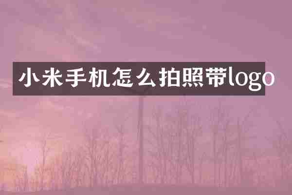 小米手机怎么拍照带logo