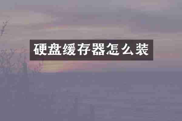 硬盘缓存器怎么装