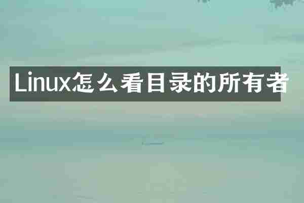 Linux怎么看目录的所有者