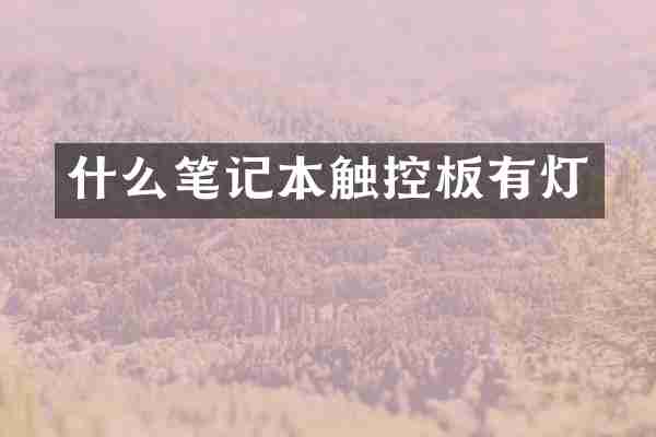 什么笔记本触控板有灯