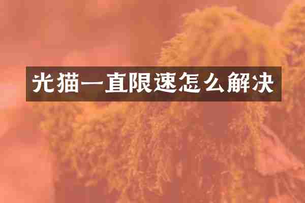 光猫一直限速怎么解决