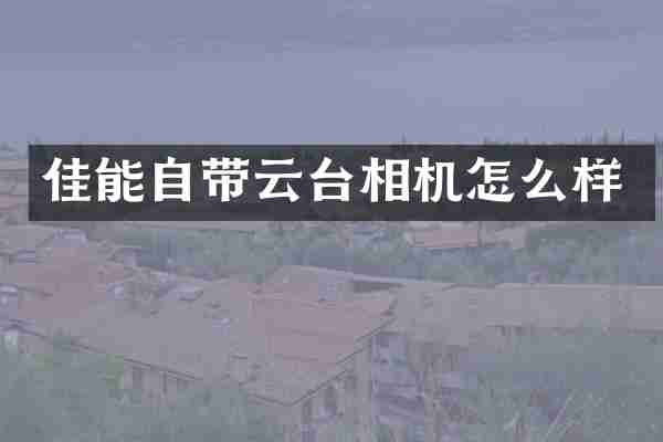 佳能自带云台相机怎么样