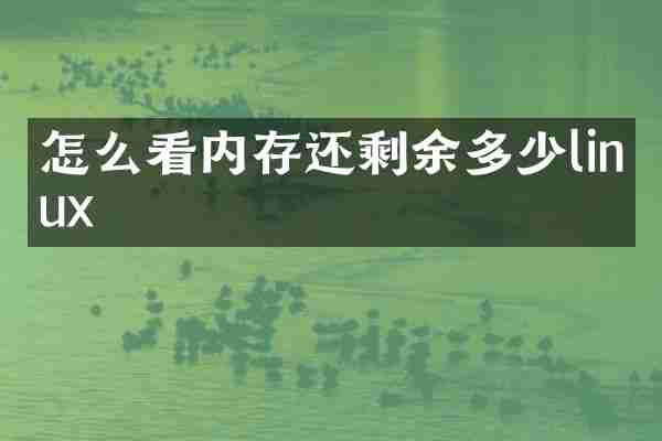 怎么看内存还剩余多少linux