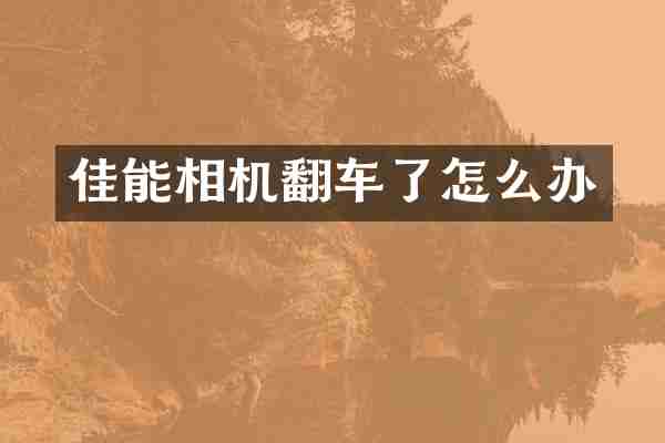 佳能相机翻车了怎么办