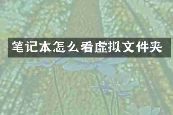 笔记本怎么看虚拟文件夹