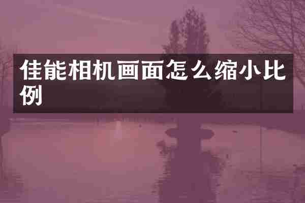 佳能相机画面怎么缩小比例