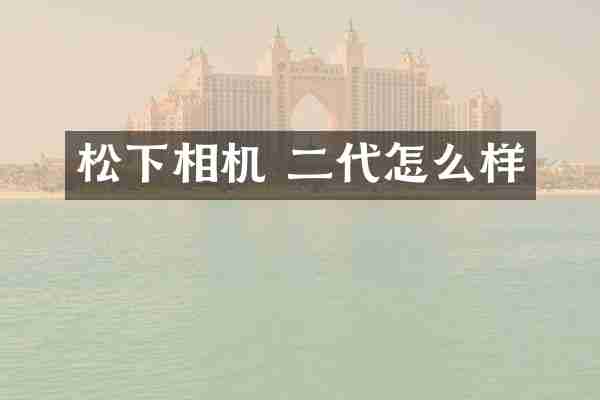 相机 二代怎么样