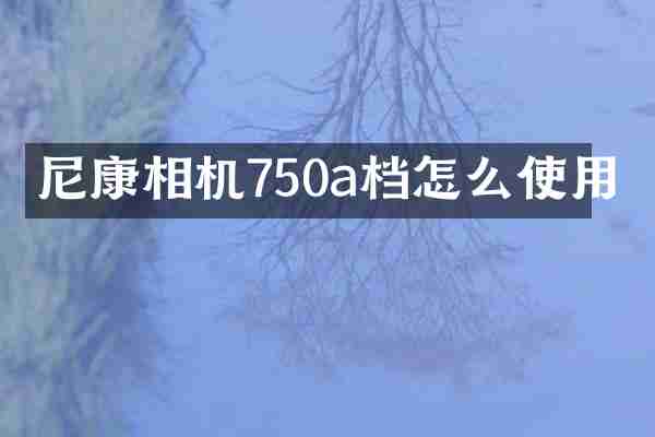 尼康相机750a档怎么使用