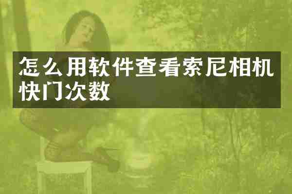 怎么用软件查看相机快门次数