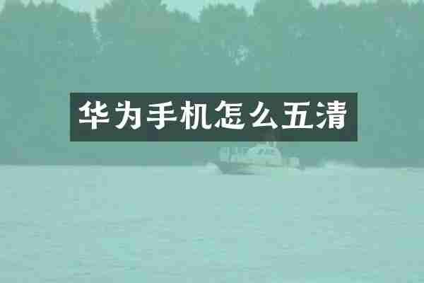华为手机怎么五清