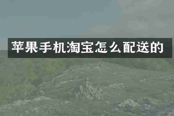 苹果手机淘宝怎么配送的