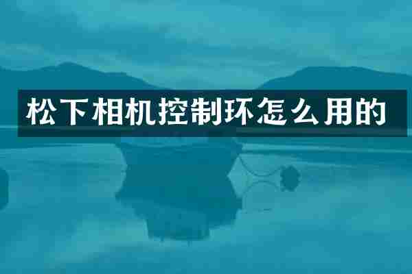 相机控制环怎么用的