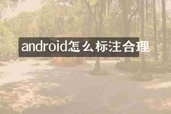 android怎么标注合理