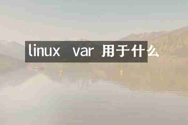 linux  var 用于什么