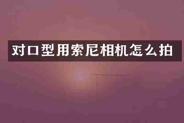 对口型用相机怎么拍