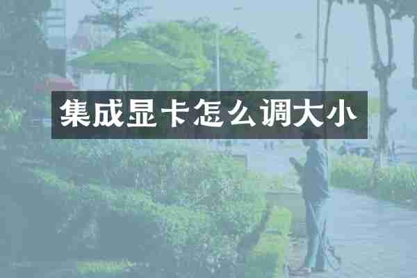 集成显卡怎么调大小