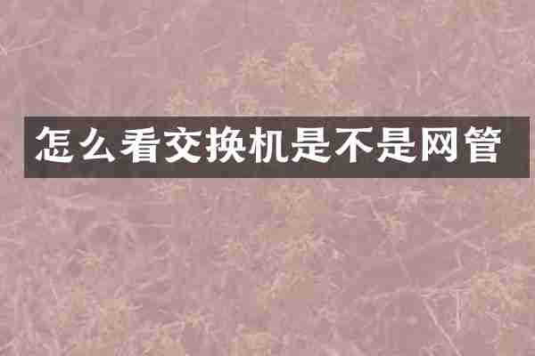 怎么看交换机是不是网管