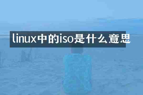 linux中的iso是什么意思