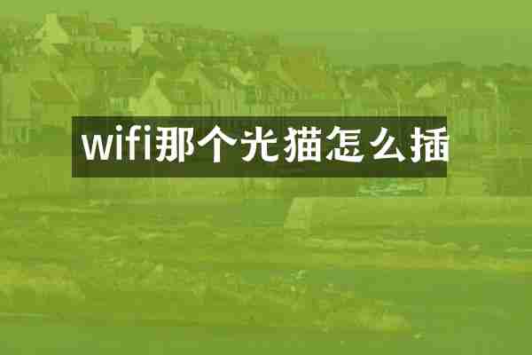 wifi那个光猫怎么插