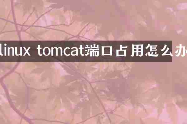 linux tomcat端口占用怎么办