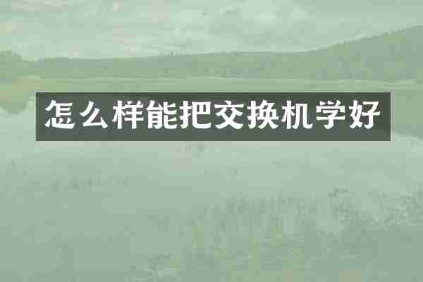 怎么样能把交换机学好